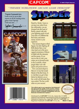 Strider (USA) box cover back